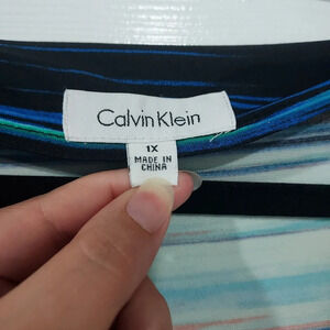 Calvin Klein Multicolor Striped Top 1X Sleeveless